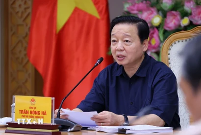 Phó Thủ tướng Trần Hồng Hà phát biểu chỉ đạo. (Ảnh: Văn Điệp/TTXVN)