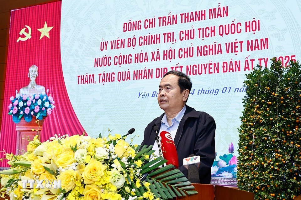 Chủ tịch Quốc hội Trần Thanh Mẫn phát biểu. (Ảnh: Doãn Tấn/TTXVN)