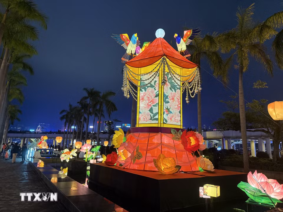 Rực rỡ sắc màu đèn lồng tại Hong Kong. (Ảnh: Mạc Luyện/TTXVN)