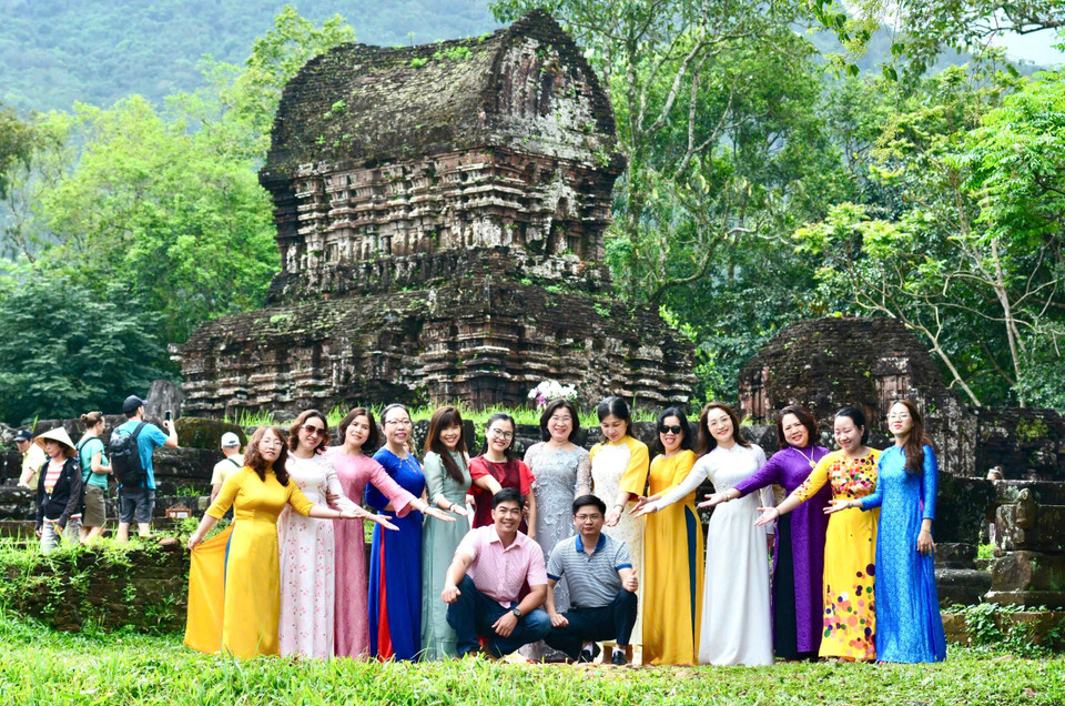 Tại Di sản Văn hóa Thế giới Mỹ Sơn ở tỉnh Quảng Nam. (Ảnh: Vietnam+)