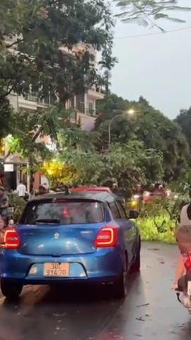 Bão Wipha gây mưa lớn tại Hà Nội, cảnh tượng khó tin sau cơn giông 
