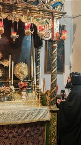 Một góc tại Nhà thờ Giáng sinh ở Bethlehem. (Ảnh: Quang Minh/TTXVN)