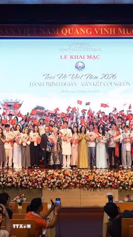 Lễ khai mạc chương trình Trại hè Việt Nam 2026 với chủ đề "Hành trình di sản, gắn kết cội nguồn". (Ảnh: TTXVN phát)