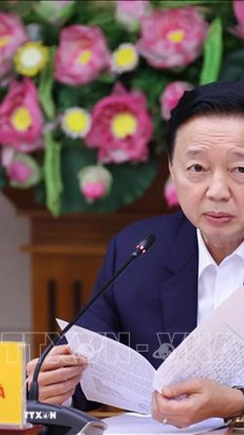 Phó Thủ tướng Trần Hồng Hà phát biểu chỉ đạo. (Ảnh: Văn Điệp/TTXVN)