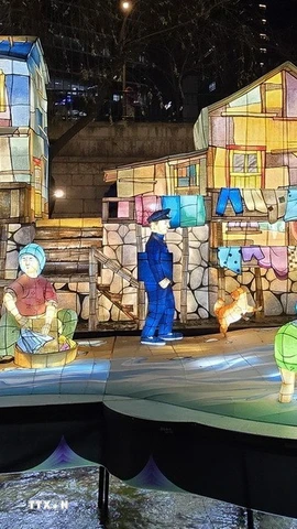 Những hoạt cảnh nhộn nhịp bên suối Cheonggye thuở nào. (Ảnh: Đức Thắng/TTXVN)