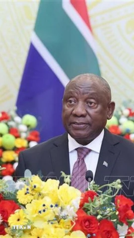 Tổng thống Nam Phi Matamela Cyril Ramaphosa. (Ảnh: Lâm Khánh/TTXVN)