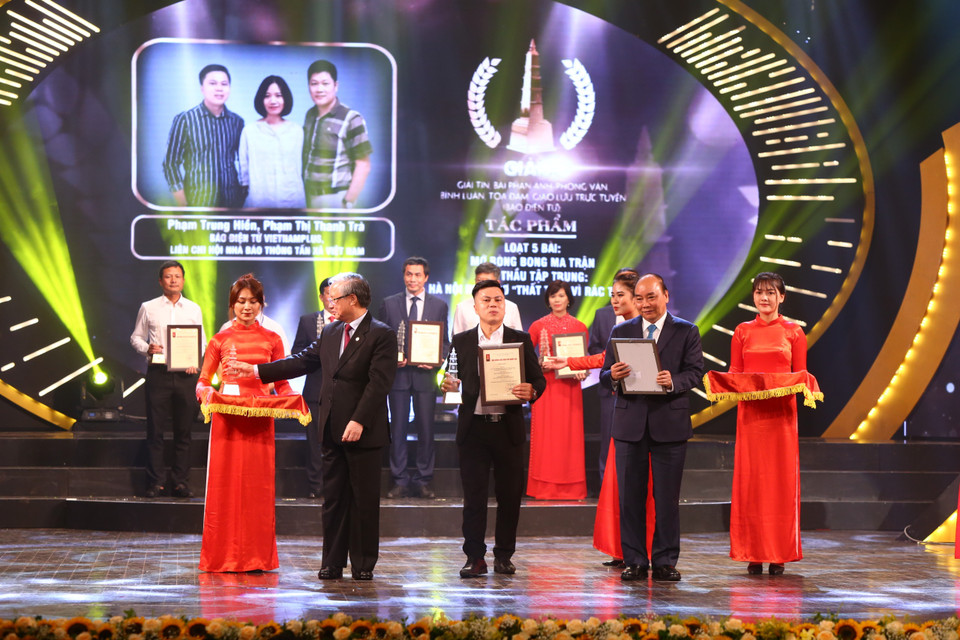 Đây là lần thứ tư liên tiếp Báo Điện tử VietnamPlus đã giành Giải A tại Giải Báo chí Quốc gia. (Ảnh: Nguyên An/Vietnam+)