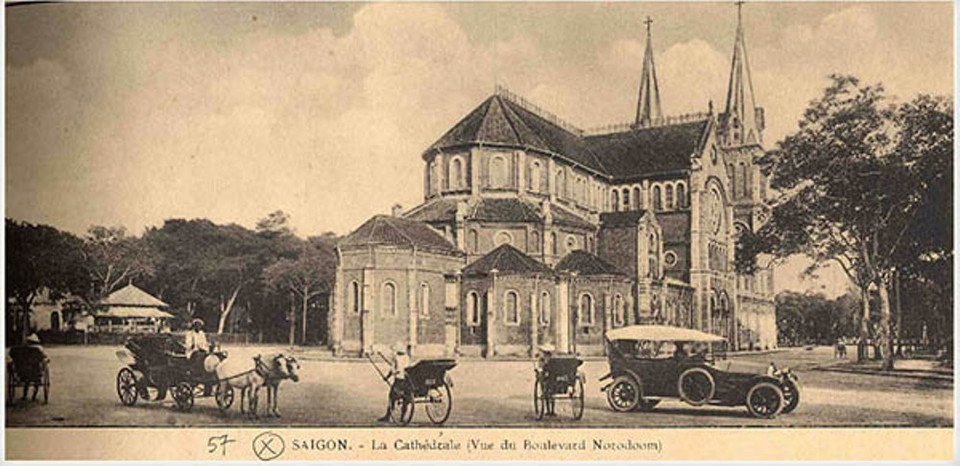 Nhà thờ Đức Bà thời Pháp thuộc. Hiện nay, những công trình này đã trở thành một phần di sản kiến trúc độc đáo của Thành phố Hồ Chí Minh. (Ảnh: BTC)