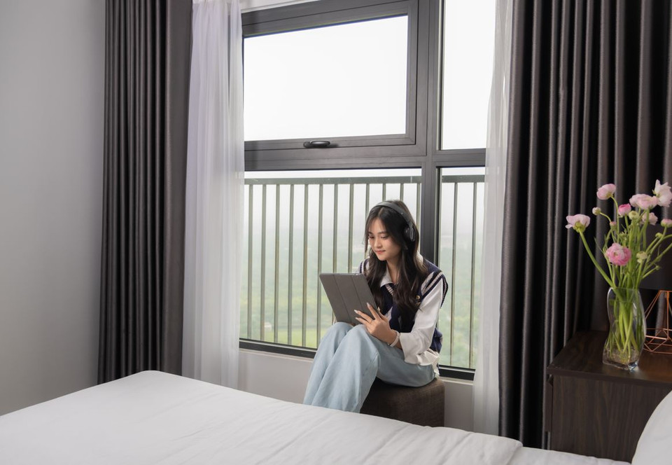 Ký túc xá nằm trong vùng lõi của khu đô thị Ecopark. (Ảnh: PV/Vietnam+)