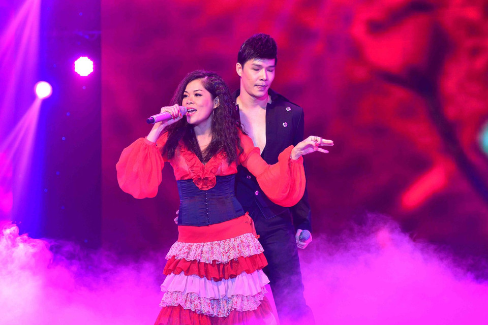 Nữ ca sỹ Mỹ Lệ trở lại đầy duyên dáng trong ‘Cặp đôi hoàn hảo 2014’ với vai trò khách mời. Một lần nữa, Mỹ Lệ khẳng định giọng hát đầy nội lực và kỹ thuật của mình qua phần hòa giọng cùng Nathan Lee (Ảnh: BTC)