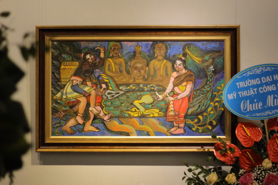 Triển lãm diễn ra tại nhà triển lãm Hội Mỹ thuật Việt Nam (16 Ngô Quyền, Hoàn Kiếm, Hà Nội) kể từ 19/4 đến 27/4. (Ảnh: Minh Anh/Vietnam+)