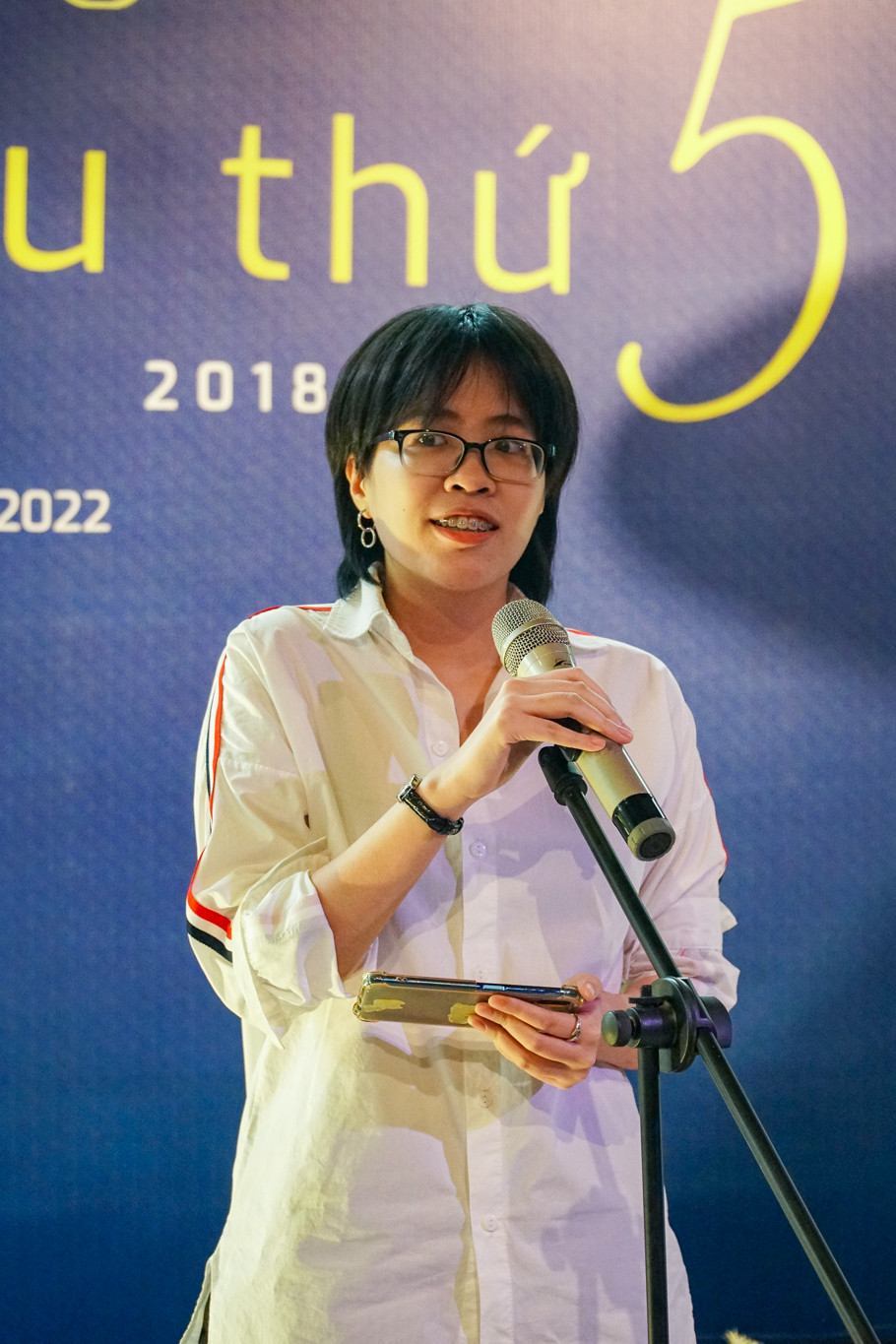 Nhà thơ Ngô Gia Thiên An. (Ảnh: Hoàng Hiếu/Vietnam+) 