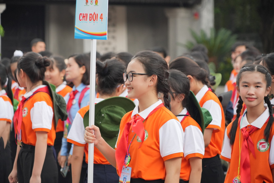 Đây là những chỉ huy Đội và cán bộ phụ trách Đội xuất sắc với nhiều thành tích nổi bật. (Ảnh: PV/Vietnam+)