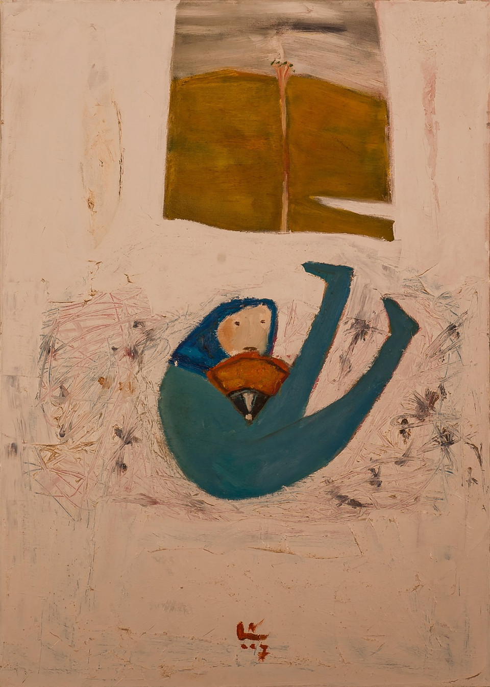 Hà Trí Hiếu ủng hộ dự án tác phẩm 'Gái quê' (chất liệu sơn dầu). (Ảnh: BTC)