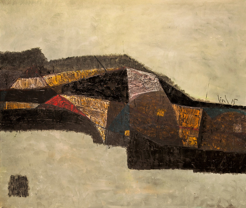 'Phong cảnh' (chất liệu sơn dầu) của Tào Linh. (Ảnh: BTC)