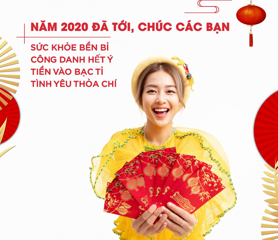 Diễn viên Khả Ngân gửi lời chúc mừng năm mới đến khán giả. (Ảnh: CTV/Vietnam+)