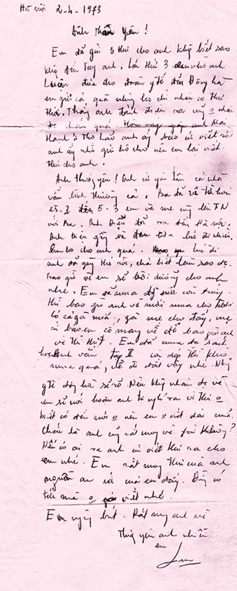 Lời nhắn nhủ của người vợ nơi hậu phương với người chồng ở tiền tuyến. (Ảnh: NVCC)