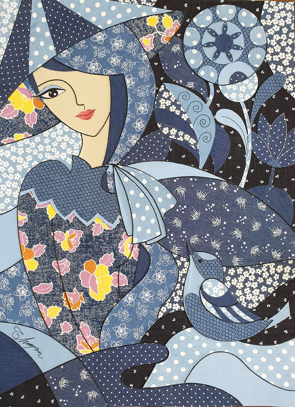 Đây là triển lãm cá nhân đầu tiên của họa sỹ trẻ Nguyễn Thu Huyền, giới thiệu tới công chúng 20 bức tranh ghép vải độc đáo. (Ảnh: BTC)