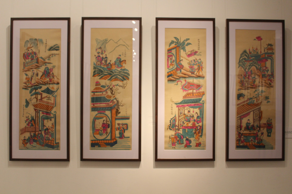 Tranh Tứ dân mang tên Ngư-canh-tiều-độc lại mô tả và tôn vinh vẻ đẹp của người dân trong thiên nhiên. (Ảnh: Minh Anh/Vietnam+)