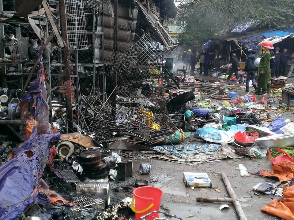 Hiện trường ngổn ngang (Ảnh: PV/Vietnam+)