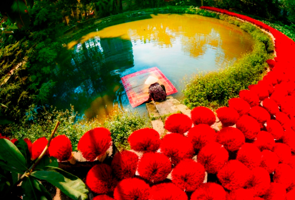 Tác phẩm 'Giếng làng Quảng Phú Cầu (Ứng Hòa).' (Ảnh: Viết Mạnh)