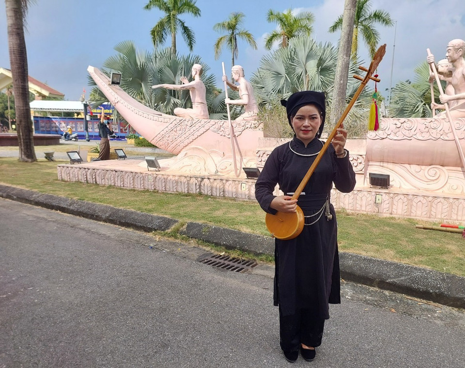 Trang phục của phụ nữ Tày ở Bắc Giang. (Ảnh: Minh Thu/Vietnam+)