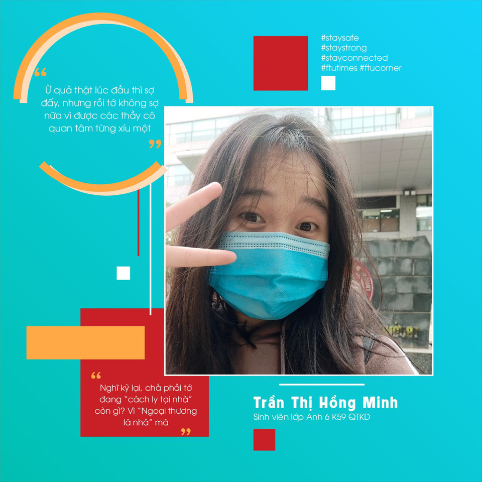 Những yêu thương và sẻ chia từ nhà trường, thầy cô giáo và các đội tình nguyện đã giúp các sinh viên F0 có thêm niềm tin và sự lạc quan để chiến thắng COVID-19. (Ảnh: NTCC)