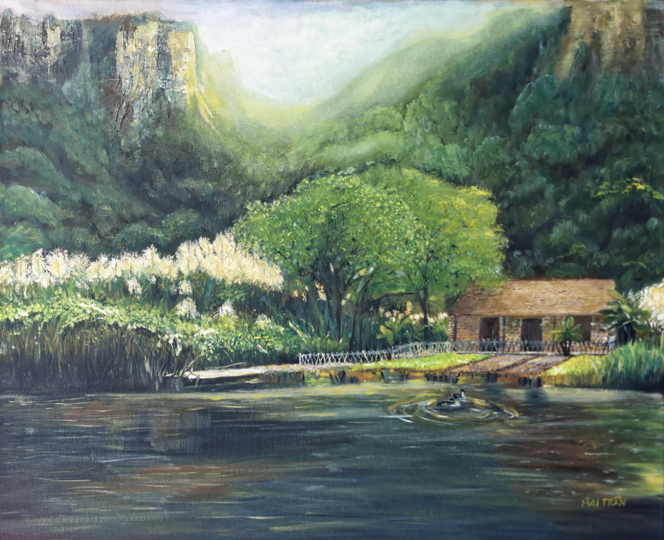 Tác giả Trần Mai Hoa gửi gắm những suy tư vào 'Nơi nào đó'… (Ảnh: Nguyễn Lý Bằng/Vietnam+)