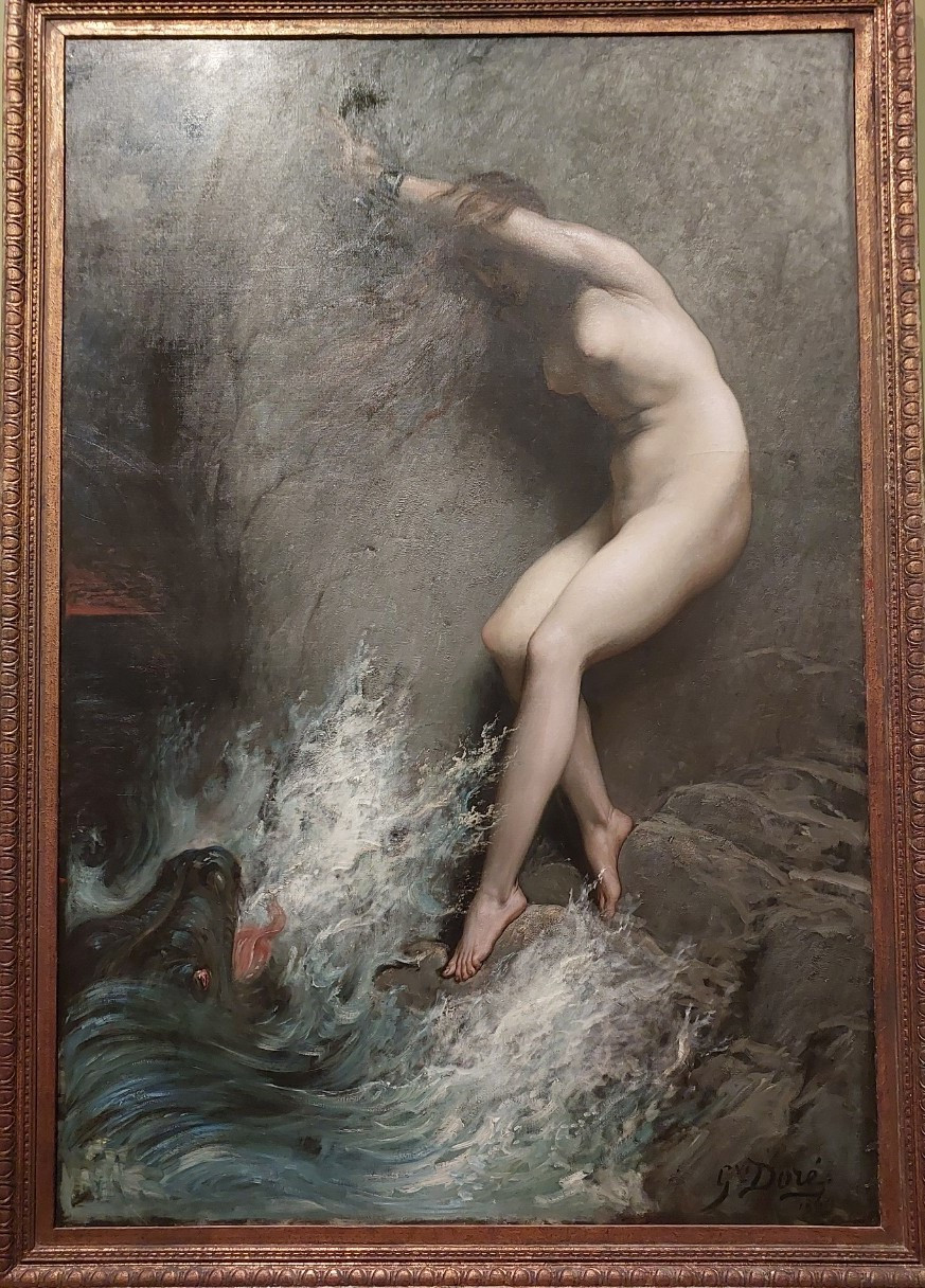 Bức họa Andromeda của danh họa Pháp Paul Gustave Dore. (Ảnh: Minh Thu/Vietnam+)
