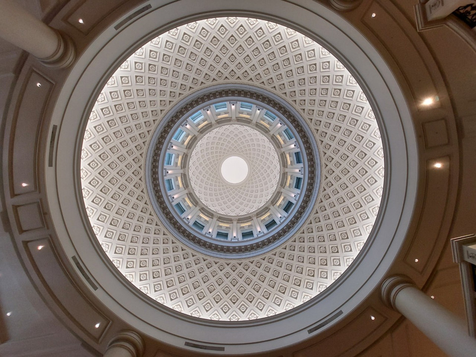 Thiết kế mái vòm bên trong Bảo tàng Chimei. Bảo tàng mở cửa từ 9h20-17h30 hàng ngày (trừ thứ Tư và các ngày lễ). Giá vé khoảng 120.000 đến 150.000 đồng. (Ảnh: Minh Thu/Vietnam+)