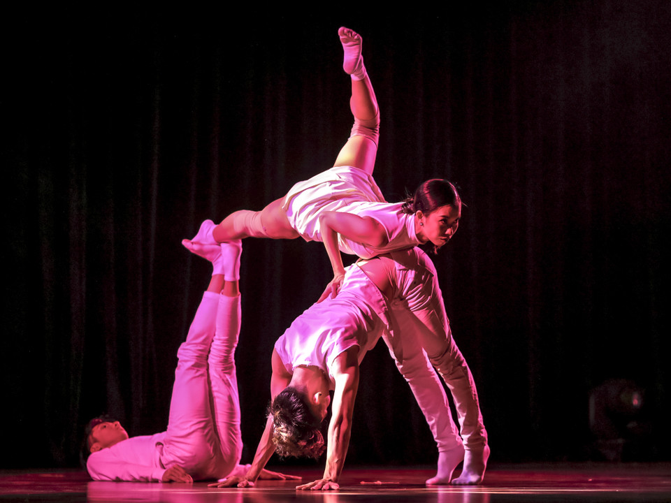 Tác phẩm 'Start or Stop?' (Bắt đầu hay dừng lại?) do nghệ sỹ người Singapore Danny Tan biên đạo mở màn lễ hội. (Ảnh: Ngọc Hiền/Vietnam+)