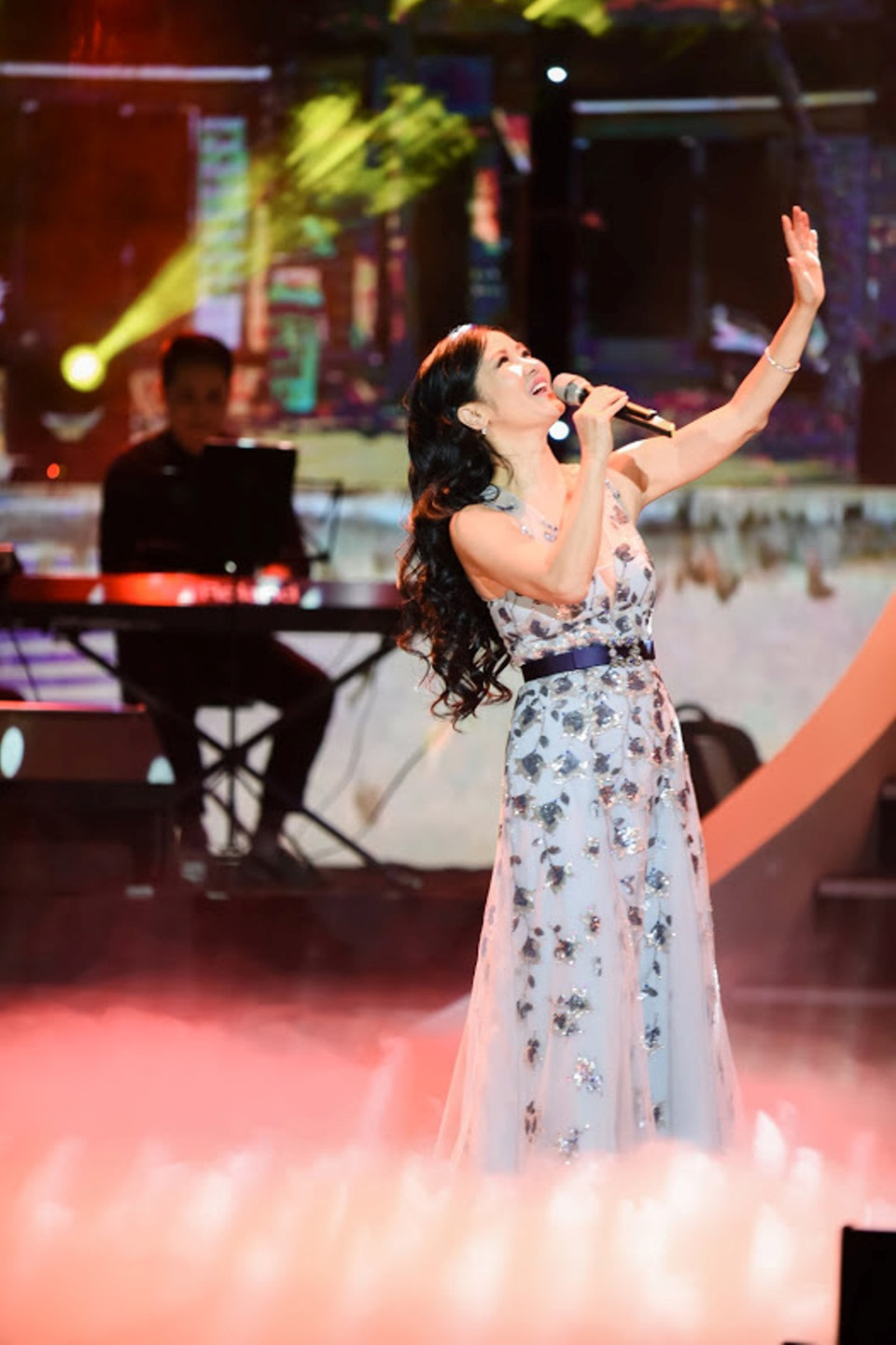 'Cô Bống' Hồng Nhung dịu dàng trên sân khấu. (Ảnh:Vietnam+)