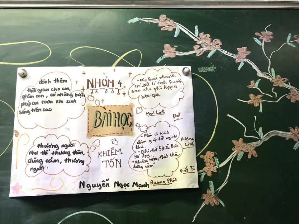 Câu chuyện đã giúp các em hiểu sâu sắc hơn những bài học về kỹ năng sống và tình yêu thương. (Ảnh: PV/Vietnam+)