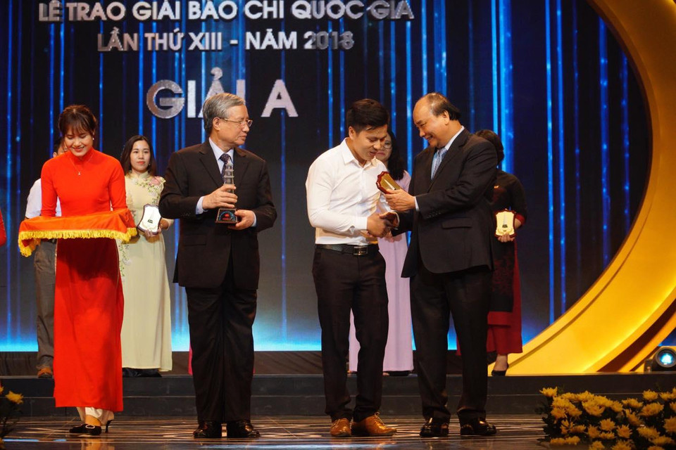 Đây là lần thứ bảy liên tiếp Báo Điện tử VietnamPlus giành giải cao tại Giải Báo chí Quốc gia. (Ảnh: Minh Hiếu/Vietnam+)