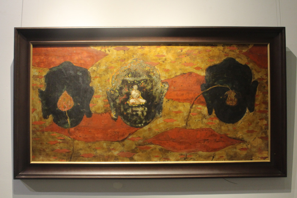 Tác phẩm ''Khẩu niệm,'' thực hiện từ 2019 đến 2021. (Ảnh: Minh Anh/Vietnam+)