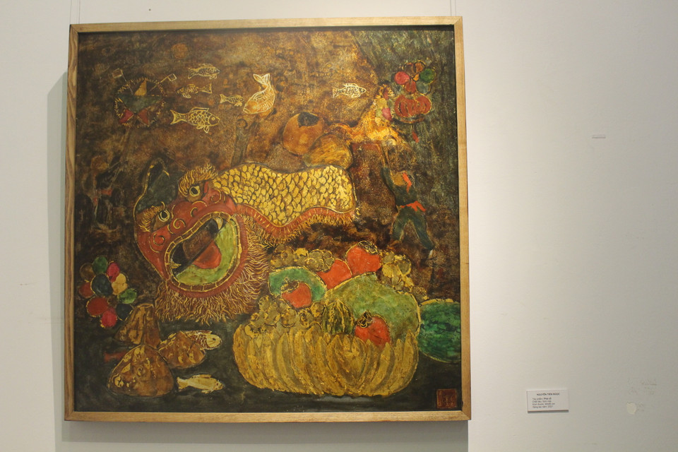 Hay bức ''Nối... tiếp 3,'' sáng tác năm 2021. (Ảnh: Minh Anh/Vietnam+)