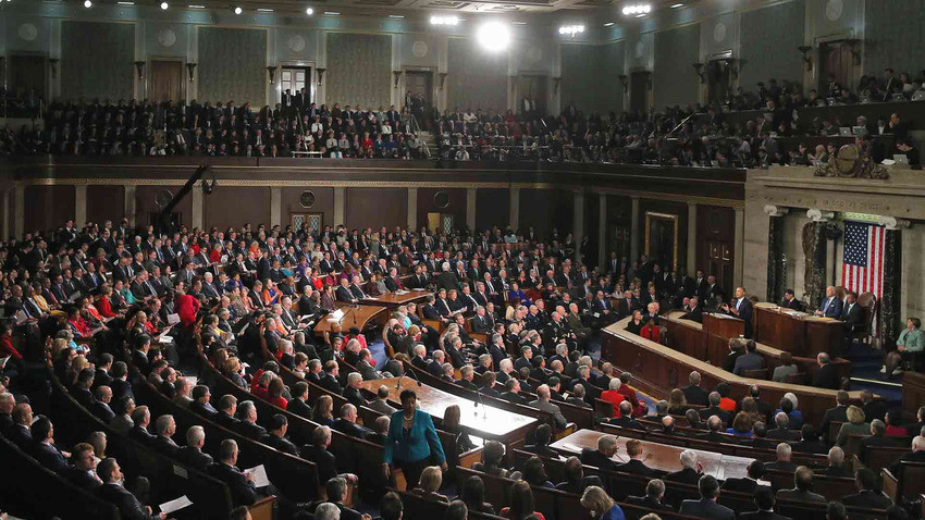 Quang cảnh phòng hội nghị với rất nhiều khách mời đặc biệt và các chính trị gia cấp cao (Ảnh: Getty Images)