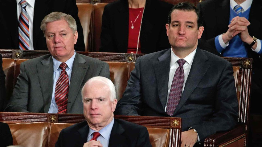 Các Thượng nghị sĩ Cộng hòa Lindsey Graham, John McCain và Ted Cruz (Ảnh: Getty Images)