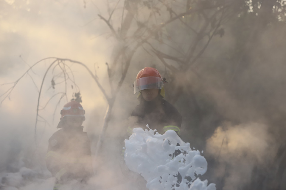 Diện tích khu vực cháy khoảng 60m2. (Ảnh: Hoài Nam/Vietnam+)