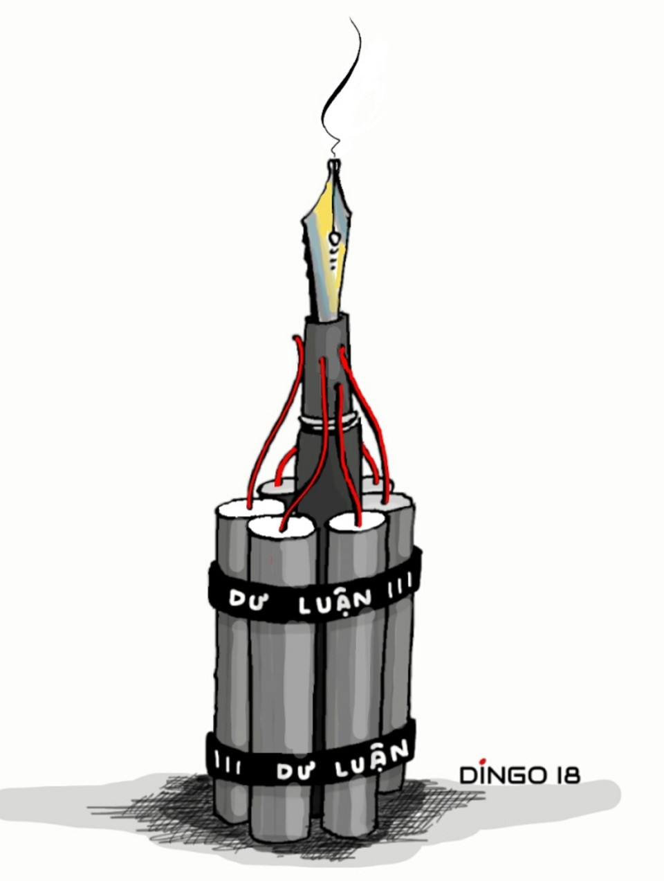 Tác phẩm 'Dư luận' của họa sỹ Lê Đức Hùng - giải khuyến khích. (Ảnh: BTC)