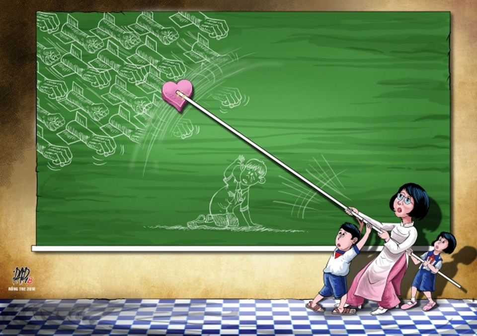 Họa sỹ Đỗ Anh Dũng kể chuyện 'Chung sức' (tác phẩm giành giải nhì). (Ảnh: BTC)