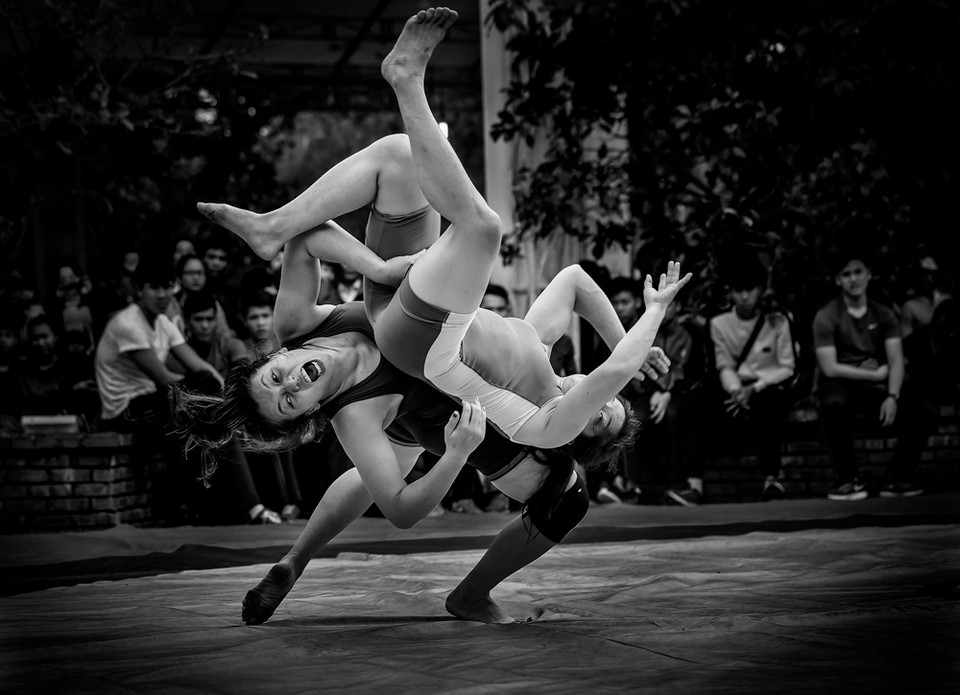 'Đòn quyết định' - một trong những khoảnh khắc ấn tượng tại Festival nhiếp ảnh trẻ 2017. (Ảnh: BTC)