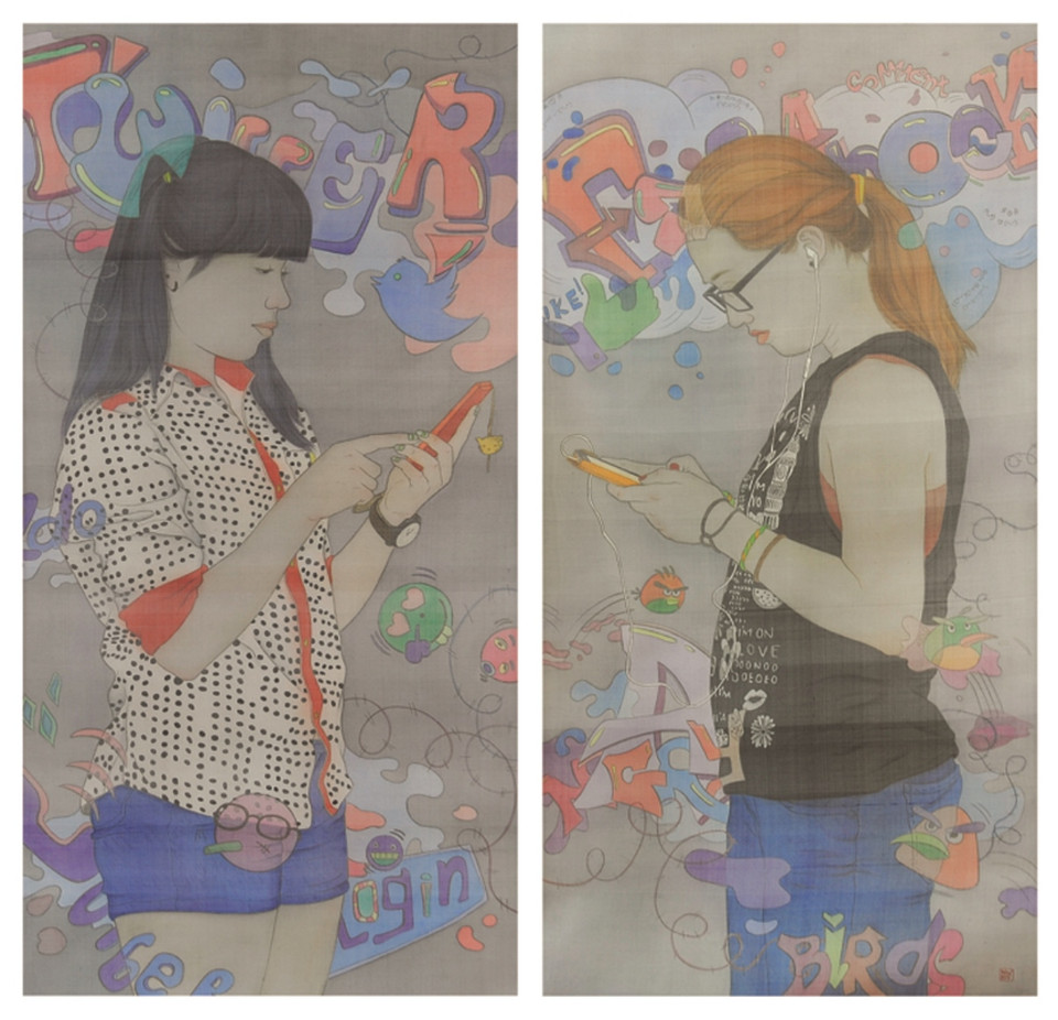 Câu chuyện về 'Tuổi teen' (tranh lụa) của Phạm Hồng Như. (Ảnh: BTC)