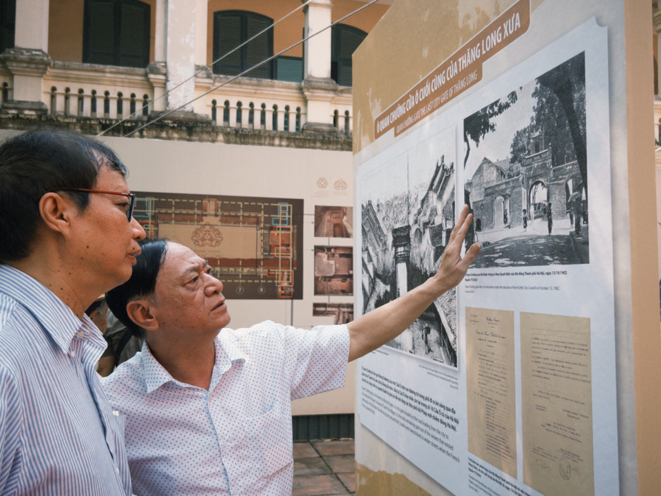 Trưng bày mở cửa đến ngày 30/10 tại khu di sản Hoàng thành Thăng Long, 9 Hoàng Diệu, Hà Nội. (Ảnh: Phương Anh/Vietnam+)