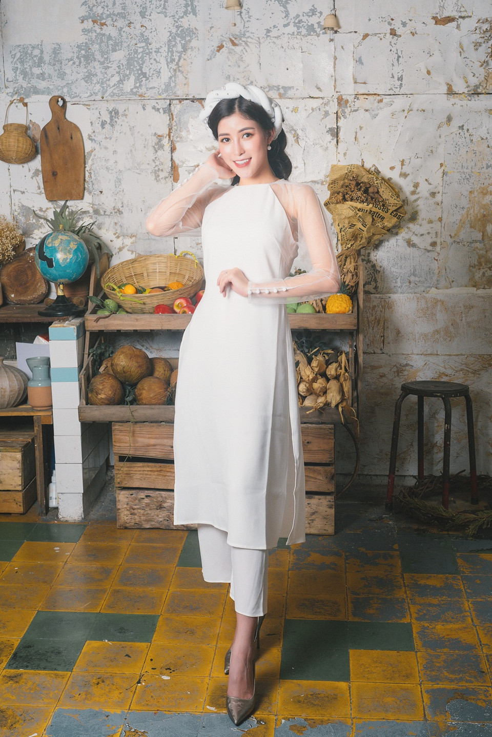 Áo dài là một trong những loại trang phục yêu thích của Ngọc Ánh. (Ảnh: CTV)