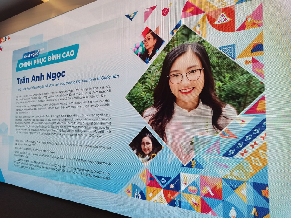 Khu vực Gương sáng sinh viên tiêu biểu giai đoạn 2018-2023 để tìm hiểu về các câu chuyện đẹp, các tấm gương sáng của sinh viên Việt Nam. (Ảnh: PV/Vietnam+)