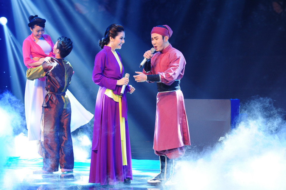 Như ‘cá gặp nước’ với chủ đề của đêm liveshow thứ chín, Vân Trang-Quốc Đại đã trở thành chủ nhân của chiếc ‘ghế nóng’ (Ảnh: Lý Võ Phú Hưng)