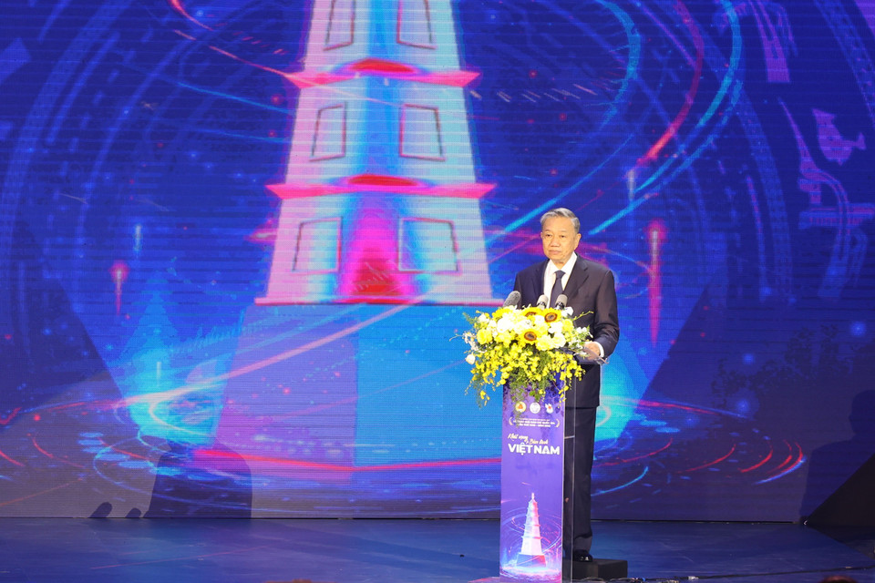 Chủ tịch nước Tô Lâm phát biểu tại Lễ trao giải. (Ảnh: Hoài Nam/Vietnam+)