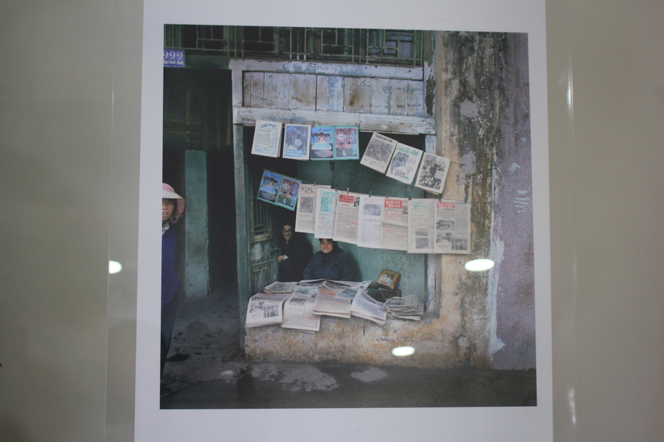 Một trong những tác phẩm của ông được trưng bày bên lề Lễ trao giải. (Ảnh: Minh Anh/Vietnam+)