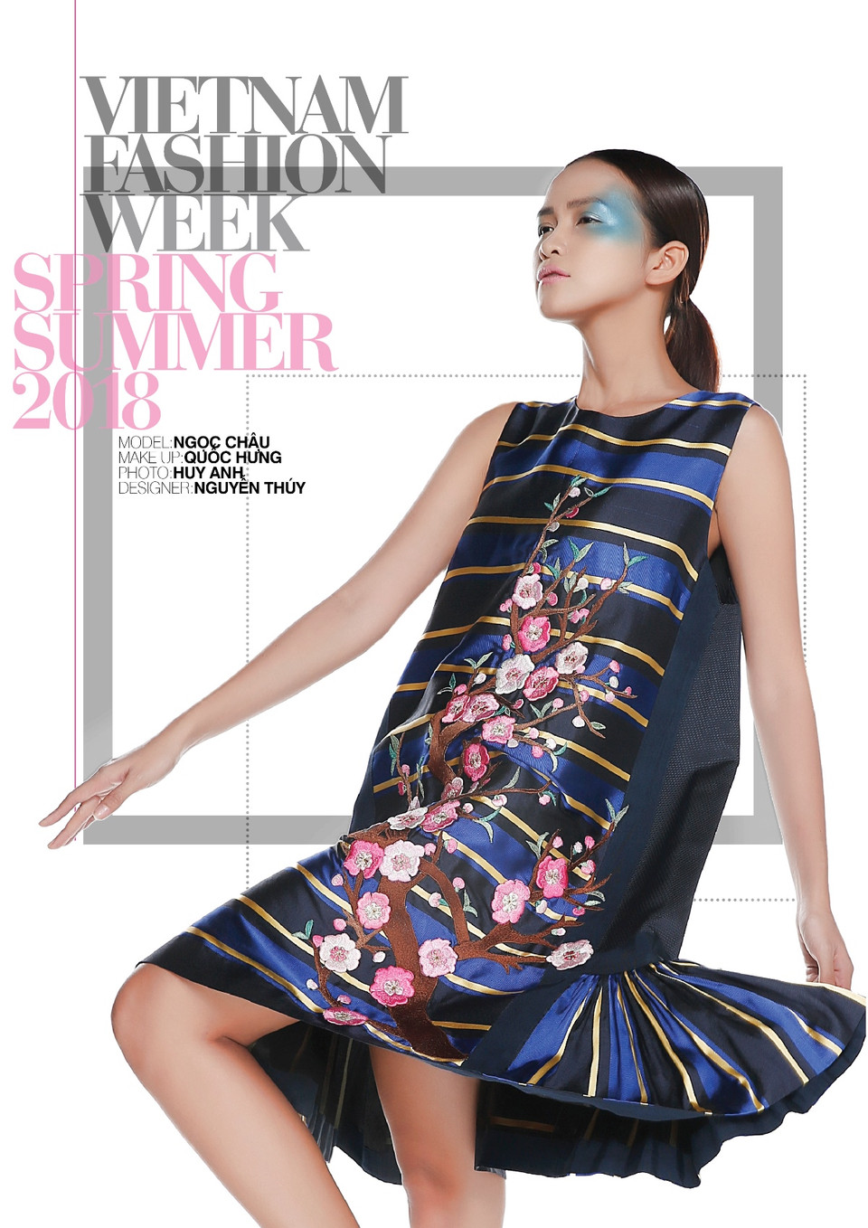 Trong bộ sưu tập mới của mình, nhà thiết kế Nguyễn Thúy đã dung hòa được vẻ đẹp mong manh của lụa và nét cứng cỏi của những họa tiết dệt 3D. (Ảnh: BTC)